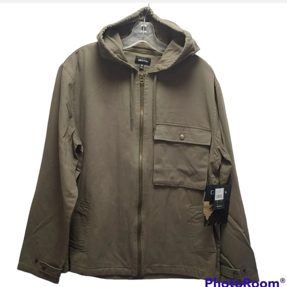 Brixton Military Tracker Jacket Med Cargo Military Olive Gorpcore Full Zip New